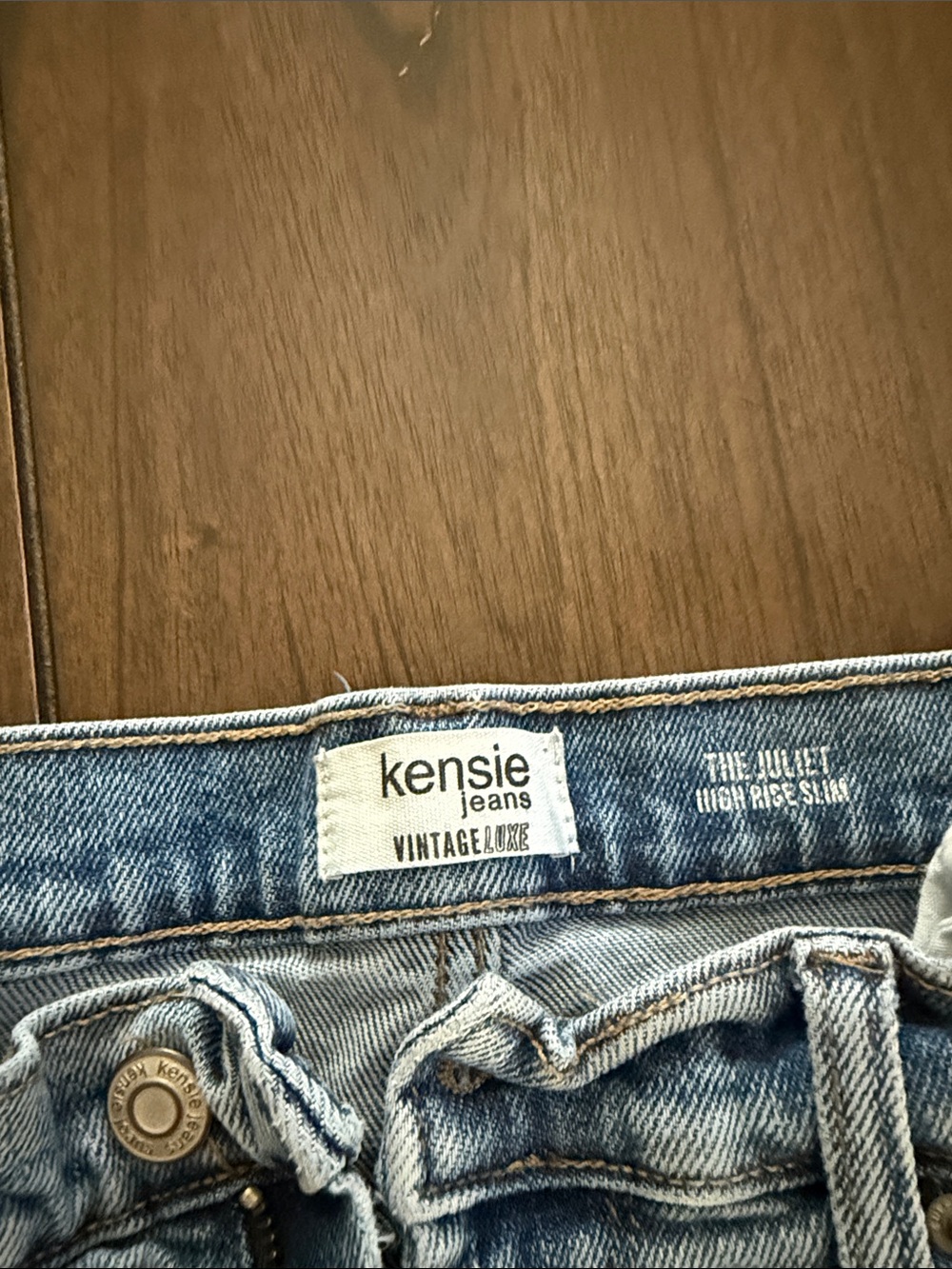 Kensie Light Blue Straight-Leg Jeans with Raw Hem - Picture 2 of 3